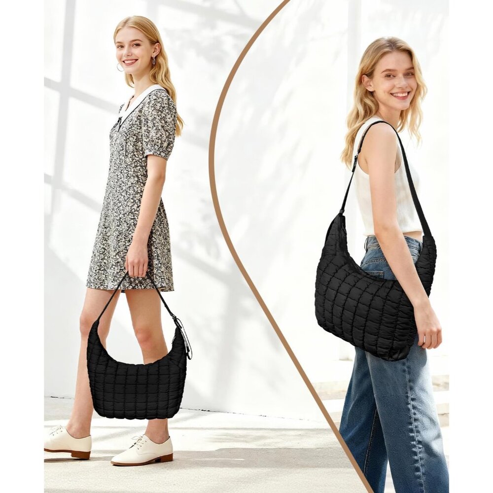 Chic Dumpling-Style Crescent Bag - Lightweight Pu… - image 2